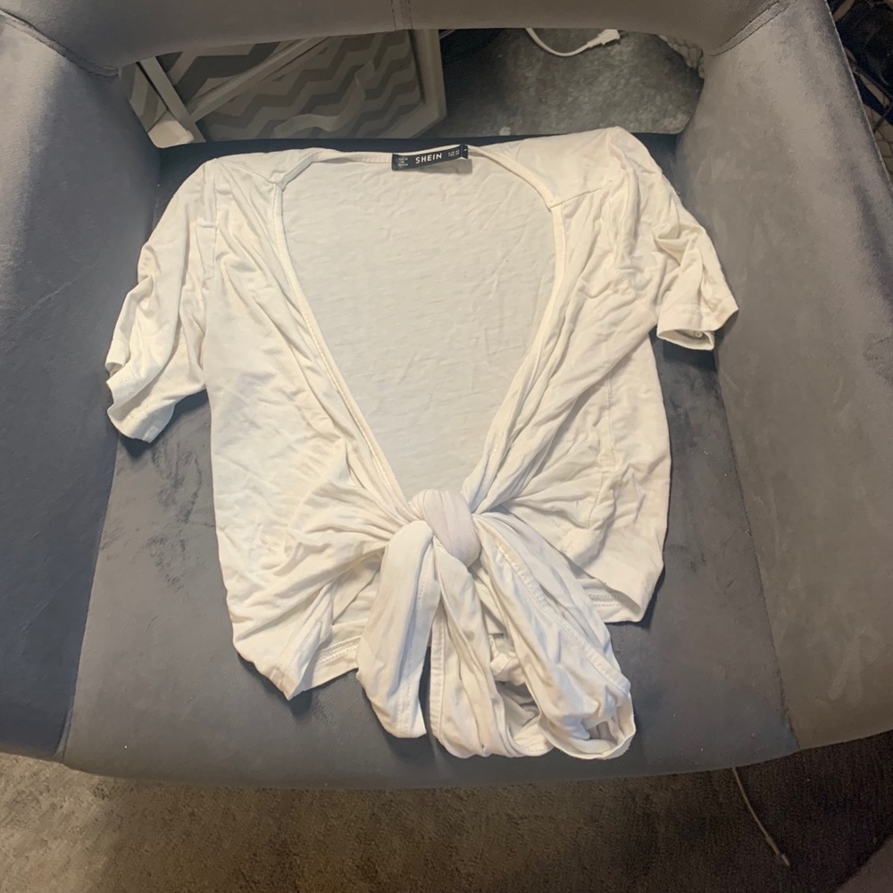 Shein crop top tie front
